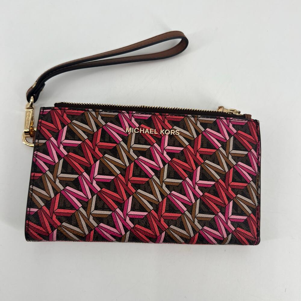 Michael Kors Sinclair Brown Multi Tote & matching Wallet limited edition pink - Picture 9 of 14